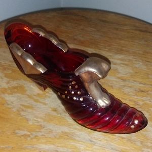 Ruby Melon Cat Slipper w/hand painted Vintage 2000's